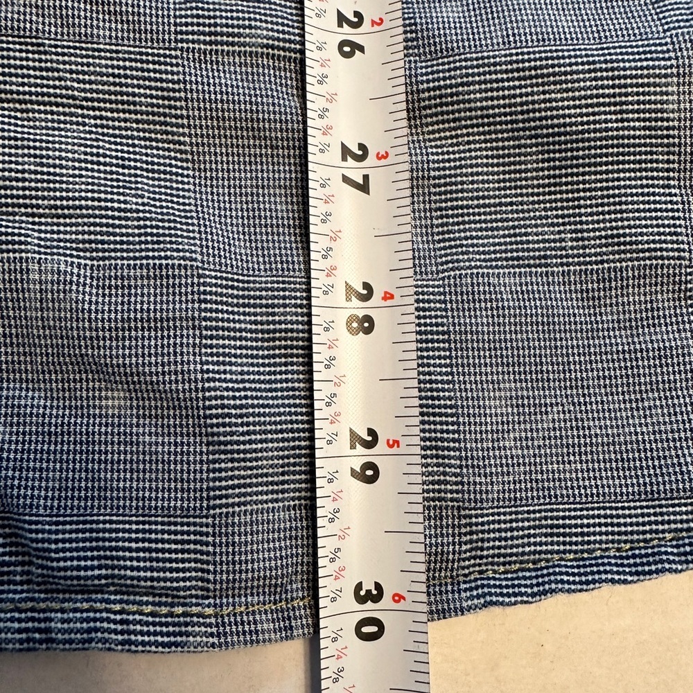 True Religion Size Large Checkerboard Chambray Blue Long Sleeve Western Shirt - Picture 10 of 10